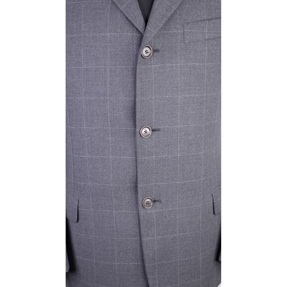 Pull Pal Zileri Mens 2 Piece Suit Wool Gray Check Jacket Size 42R Pants 34X28 - Picture 3 of 16